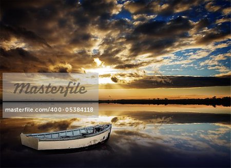 Gorgeous Peaceful Sunset over lake