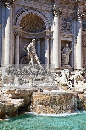 Trevi fountain during a sunny day, Rome, Italy