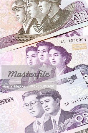 Banknote of North Korea, collage