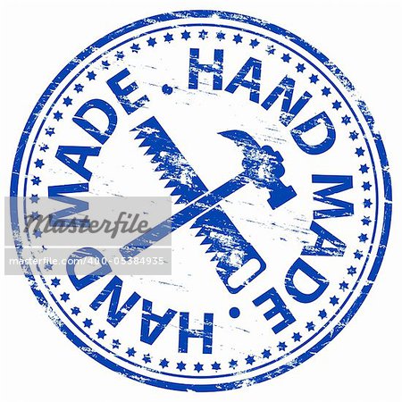 Rubber stamp illustration showing "HAND MADE" text. Also available as a Vector in Adobe illustrator EPS format, compressed in a zip file