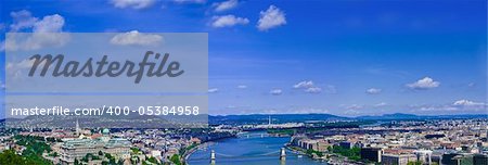 Budapest panorama with Danube river from Gelert hill