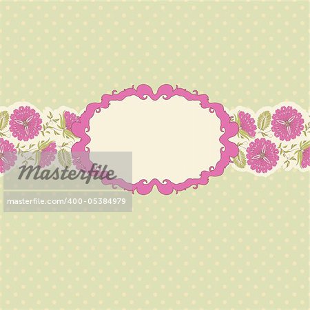 Template frame design for greeting card . Floral design. In vintage style.