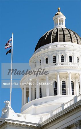 california capitol building in sacramento, Done and California State Flag