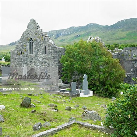 ruins of Murrisk Abbey, County Mayo, Ireland