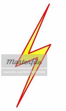 Yellow lightning symbol with red contour