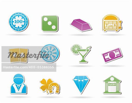 casino and gambling icons - vector icon set