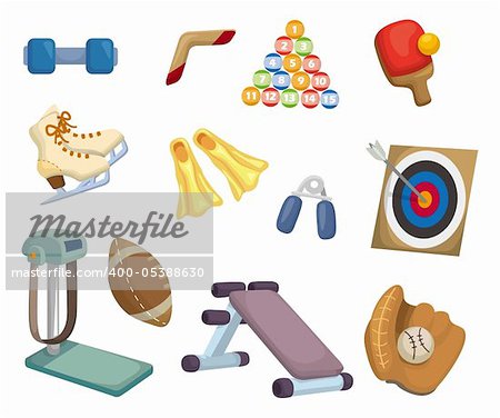 cartoon Sports Equipment icons