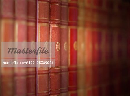 Vintage books with diminishing perspective and shallow DOF