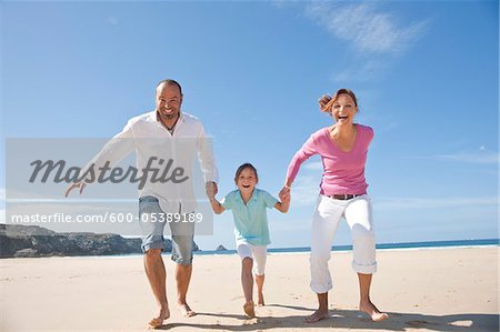 Family on Beach, Camaret-sur-Mer, Finistere, Bretagne, France