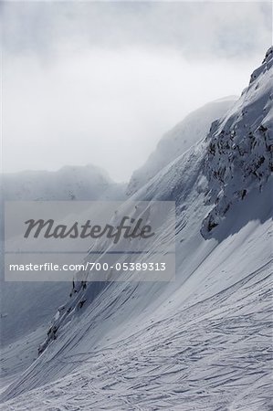 Pistes de ski, mont Whistler, Whistler, Colombie-Britannique, Canada