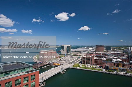 High angle view of a city, Boston, Massachusetts, USA