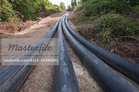 Abwasser Rohrleitung an einer Wasseraufbereitungsanlage
