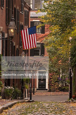 Acorn Street during Halloween, Boston, Massachusetts, USA