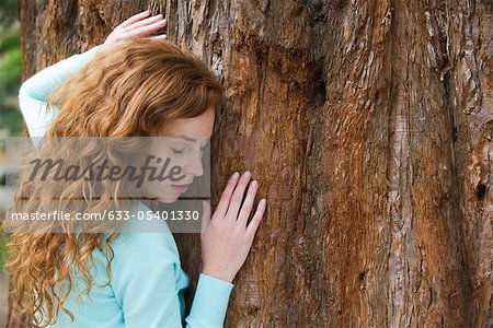 Tree hugging femme