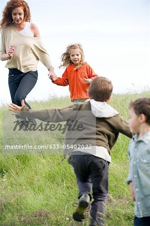 Family having fun outdoors