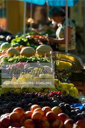 Fruit and Vegetable Stands at Street Market, Split, Split-Dalmatia County, Croatia