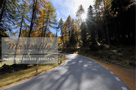 Road, Albula Pass, Canton of Graubunden, Switzerland