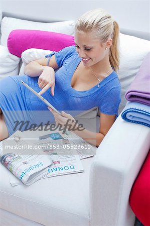 Young woman with ipad