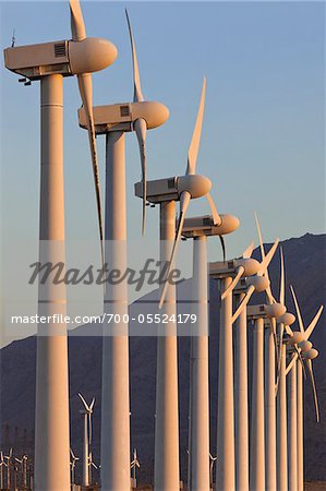 Wind Farm in Desert near Banning, Riverside County, California, USA