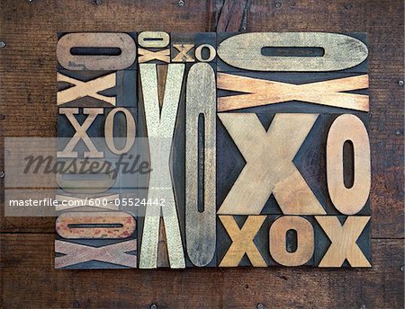 Letterpress X's and O's Letterpress X's and O's