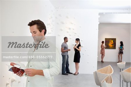 Group of people in art gallery