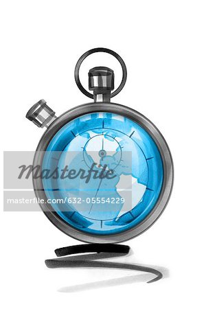 Globe in stopwatch