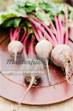 Fresh beetroot with stems