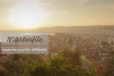 View of City from Colline du Chateau, Nice, Cote d'Azur, France