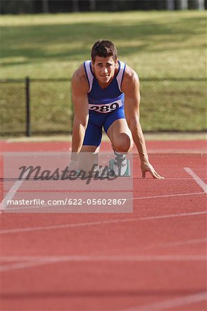 Runner Preparing To Start