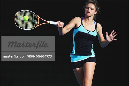 Teenager Girl Playing Tennis