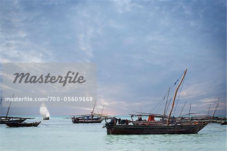 Dhows off Zanzibar Island, Tanzania