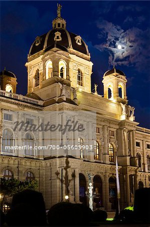 Kunsthistorisches Museum pendant la nuit, Vienne, Autriche