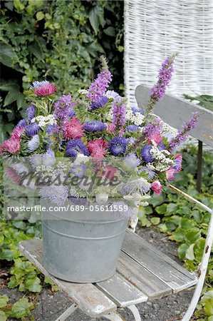 Colorful bunch of flowers with Aster