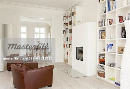 Living room with view into dining room