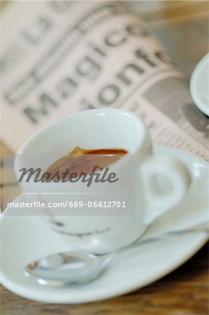 Espresso and newspaper