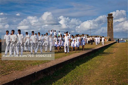 Gruppe von Schulkindern im Galle Fort, Galle, Sri Lanka