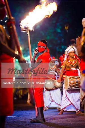 Torch Bearer, Esala Perehera Festival, Kandy, Sri Lanka