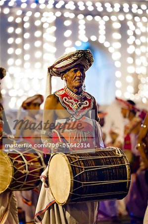 Drummer at Esala Perahera Festival, Kandy, Sri Lanka