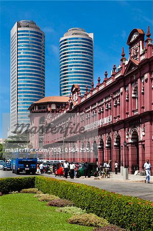 Cargills & Millers Building with World Trade Centre in Background, Fort District, Pettah, Colombo, Sri Lanka