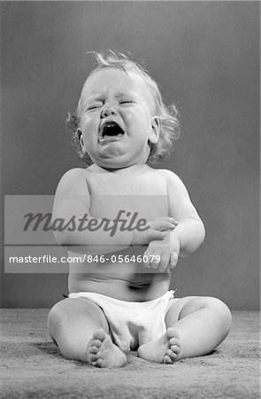 1940s - 1950s CRYING BABY WEARING DIAPER
