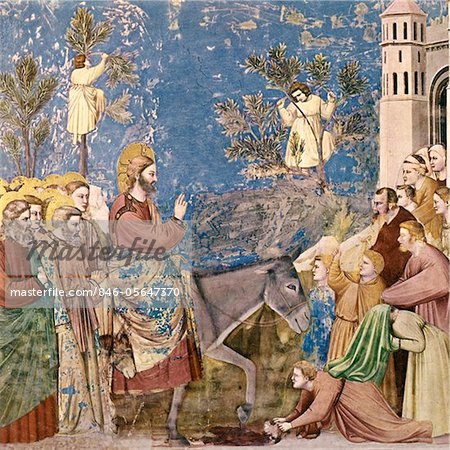 GEMÄLDE VON JESU CHRISTI EINZUG IN JERUSALEM VON GIOTTO