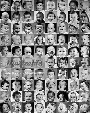 1960s MONTAGE BABY PORTRAITS