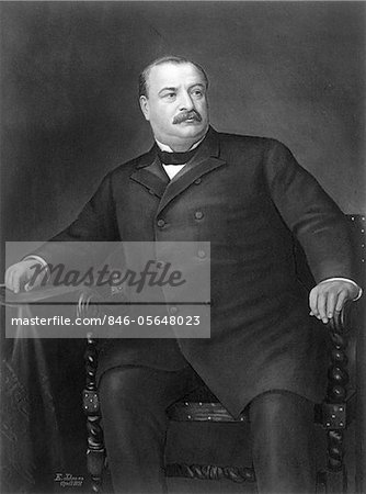 1800s - 1890s - 1891 PORTRAIT OF GROVER CLEVELAND 22nd & 24th AMERICAN PRESIDENT