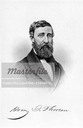 1860s - 1861 PORTRAIT OF OLDER HENRY DAVID THOREAU AMERICAN POET NATURALIST ESSAYIST
