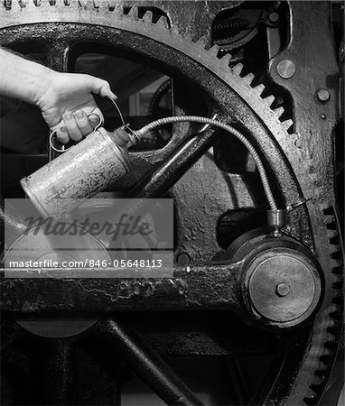 1950ER JAHRE MANS HAND ÖLKANNE ÖLEN GEARS INDUSTRIELLE MASCHINE DRUCKMASCHINE