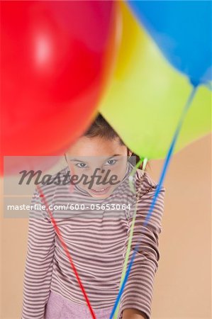 Portrait of Girl with Balloons