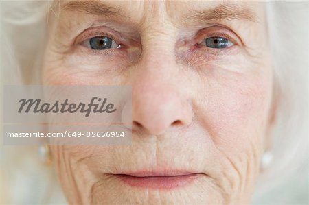 Close up of older woman's face