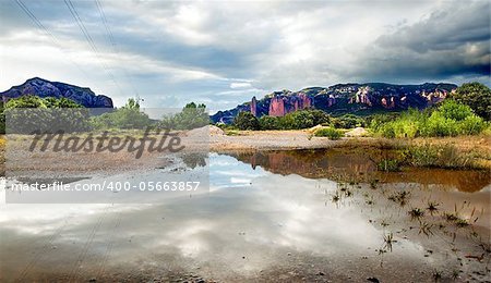Nature landscape with reflection in water