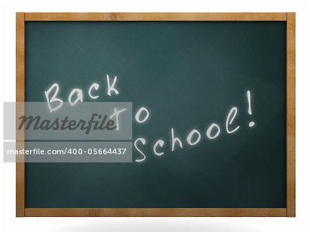 3d illustration of chalkboard with 'back to school' sign
