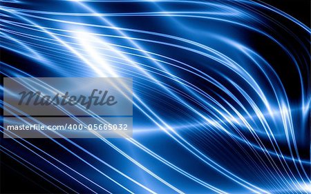 Abstract thin blue lines on black background